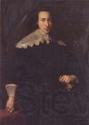 unknow artist Portrait of a man,Three-quarter length,wearing black and holding a glove in his left hand